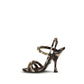 Dolce & Gabbana Brown Fabric Stiletto Heel Sandals