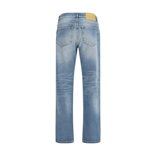 Haikure Blue Cotton Straight-Leg Jeans