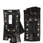 Dolce & Gabbana Women Black Embellished Wrist Length Mitten Gloves