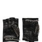 Dolce & Gabbana Women Black Embellished Wrist Length Mitten Gloves