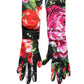 Dolce & Gabbana Multicolor Floral Print Elbow Length Women Gloves