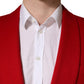 Dolce & Gabbana Red Cashmere Single Breasted Jacket Blazer