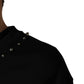 Dolce & Gabbana Black Embellished Cotton Sweatshirt Sweater
