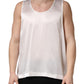 Dolce & Gabbana White Satin Polyester SleevelessTank T-shirt