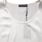 Dolce & Gabbana White Satin Polyester SleevelessTank T-shirt