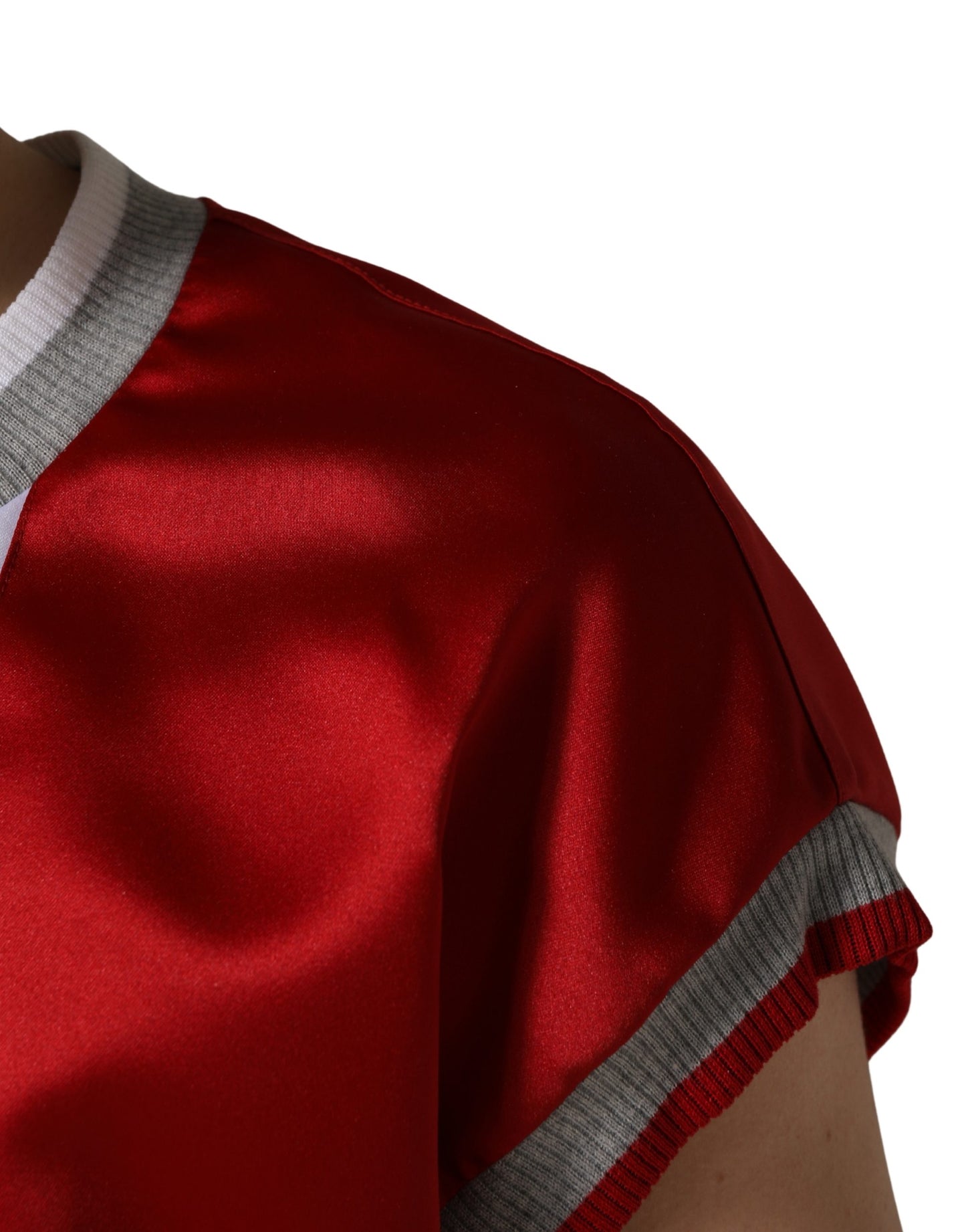 Dolce & Gabbana Multicolor Italia DG Logo Satin Tank T-shirt