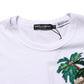 Dolce & Gabbana White Palm Embroidered Men Crew Neck T-shirt