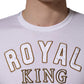 Dolce & Gabbana White DG King Royal Crew Neck Cotton  T-shirt