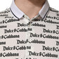 Dolce & Gabbana White Logo Monogram Cotton Men Polo  T-shirt