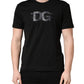 +39 MASQ Black Logo DG Print Cotton Crew Neck T-shirt