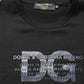 +39 MASQ Black Logo DG Print Cotton Crew Neck T-shirt