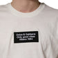Dolce & Gabbana White Logo Patch Cotton Men Crew Neck  T-shirt