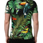 Dolce & Gabbana Black Bird Print Cotton Men Crew Neck T-shirt