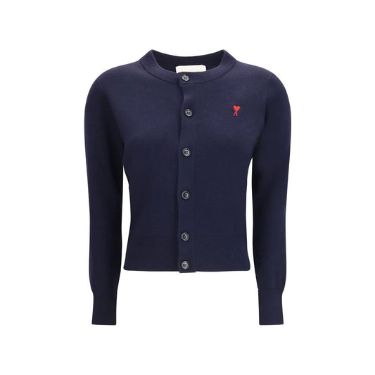 Ami Paris Blue Merino Wool Cardigan