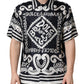 Dolce & Gabbana Black White Marina Print Silk Hawaii Shirt