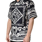 Dolce & Gabbana Black White Marina Print Silk Hawaii Shirt