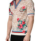 Dolce & Gabbana Beige Floral Tennis Club Lace Polo T-shirt