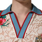 Dolce & Gabbana Beige Floral Tennis Club Lace Polo T-shirt