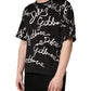 Dolce & Gabbana Black Script Logo Print Men Crew Neck T-shirt