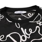 Dolce & Gabbana Black Script Logo Print Men Crew Neck T-shirt
