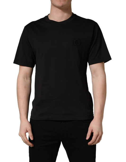 Dolce & Gabbana Black Cotton Short Sleeves Crew Neck  T-shirt