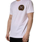 Dolce & Gabbana White DG Leaf Embroidery Crew Neck  T-shirt