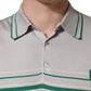 Dolce & Gabbana Gray Green Striped Logo Silk Polo T-shirt