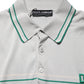 Dolce & Gabbana Gray Green Striped Logo Silk Polo T-shirt