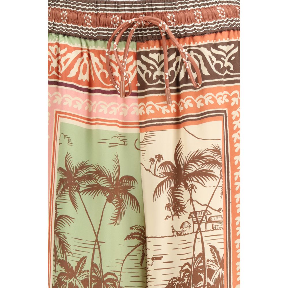 Alemais Multicolor Silk Casual Pants