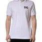 Dolce & Gabbana White Logo Embroidered Cotton Polo T-shirt
