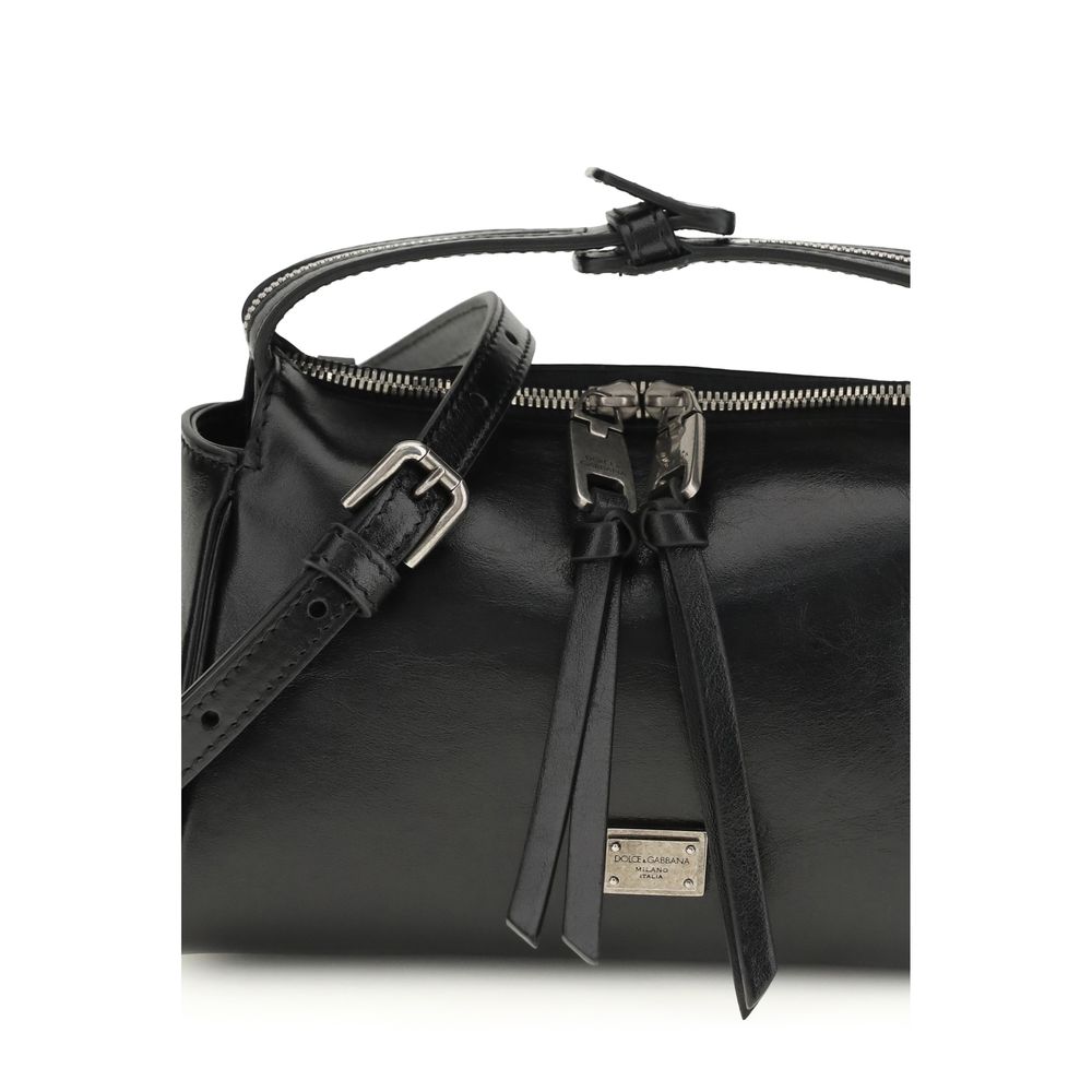 Dolce & Gabbana Black Calf Leather Bos Taurus Handbag