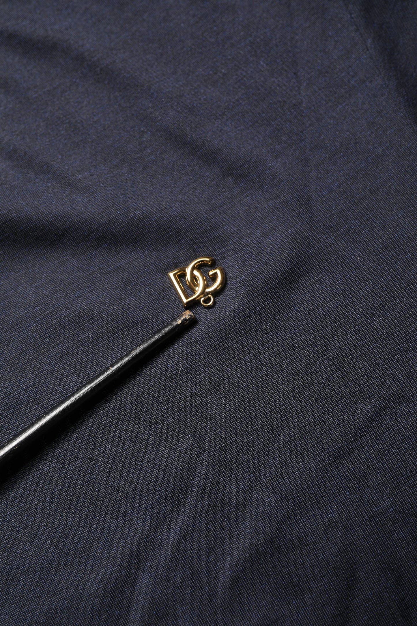 Dolce & Gabbana Dark Blue DG Logo Silk Men Crew Neck T-shirt