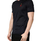 Dolce & Gabbana Dark Blue DG Logo Silk Men Crew Neck T-shirt