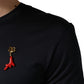Dolce & Gabbana Dark Blue DG Logo Silk Men Crew Neck T-shirt
