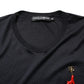 Dolce & Gabbana Dark Blue DG Logo Silk Men Crew Neck T-shirt