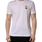 Dolce & Gabbana White Bee Crown Embroidery Cotton Men T-shirt