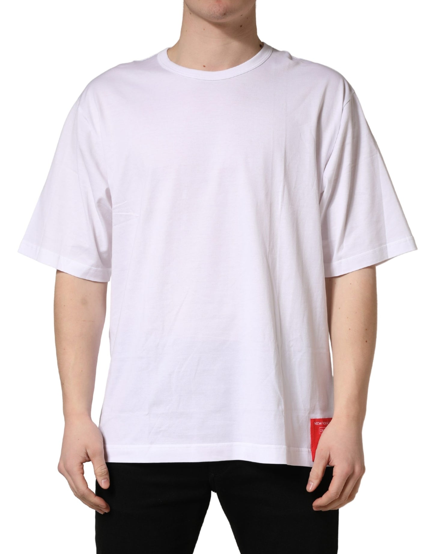 Dolce & Gabbana White Cotton Short Sleeves Crew Neck T-shirt