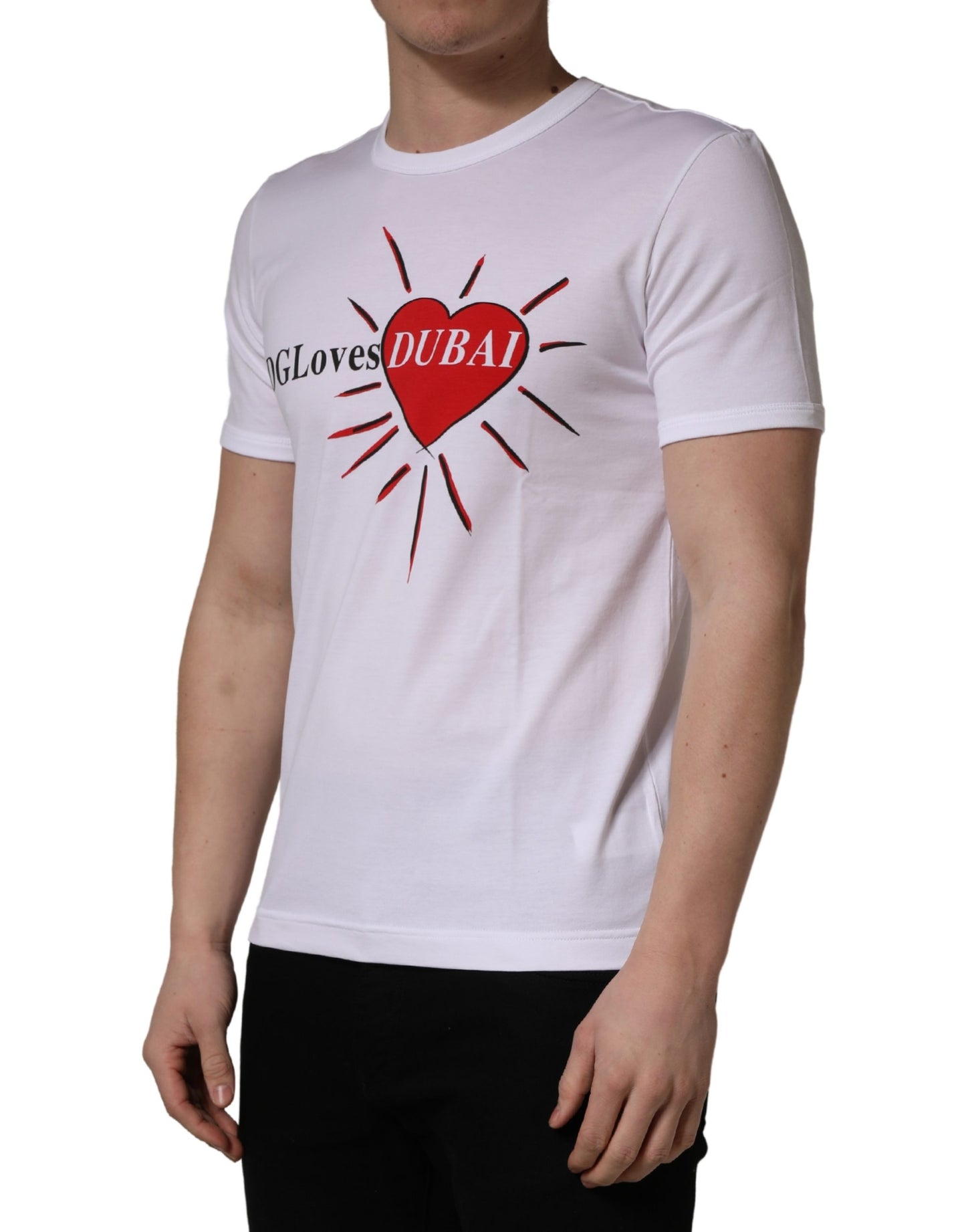 Dolce & Gabbana White #DGLovesDUBAI Cotton Crew Neck T-shirt
