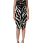 Dolce & Gabbana Black White Zebra Print CadyCalf Length Dress