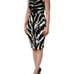 Dolce & Gabbana Black White Zebra Print CadyCalf Length Dress