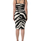 Dolce & Gabbana Black White Zebra Print CadyCalf Length Dress