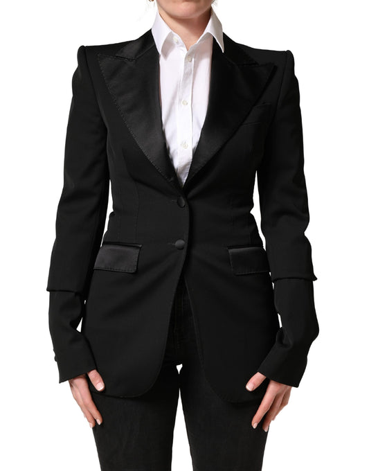 Dolce & Gabbana Black Wool Single Breasted Blazer Jacket