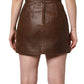 Dolce & Gabbana Brown Leather High Waist Bodycon Mini Skirt