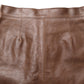 Dolce & Gabbana Brown Leather High Waist Bodycon Mini Skirt