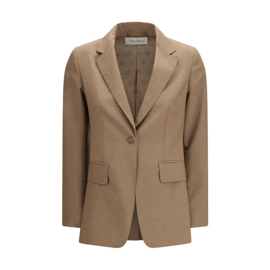 Max Mara Beige Fleece Wool Blazer