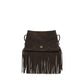 PINKO Brown Calf Leather Bos Taurus Shoulder Bag
