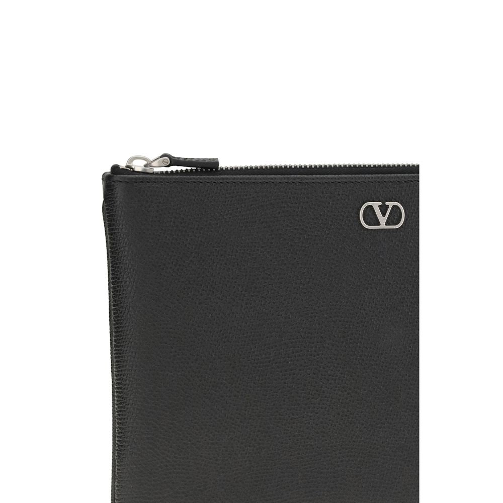 Valentino Garavani Black Calf Leather Bos Taurus Wallet