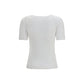 Ganni White Cotton T-Shirt