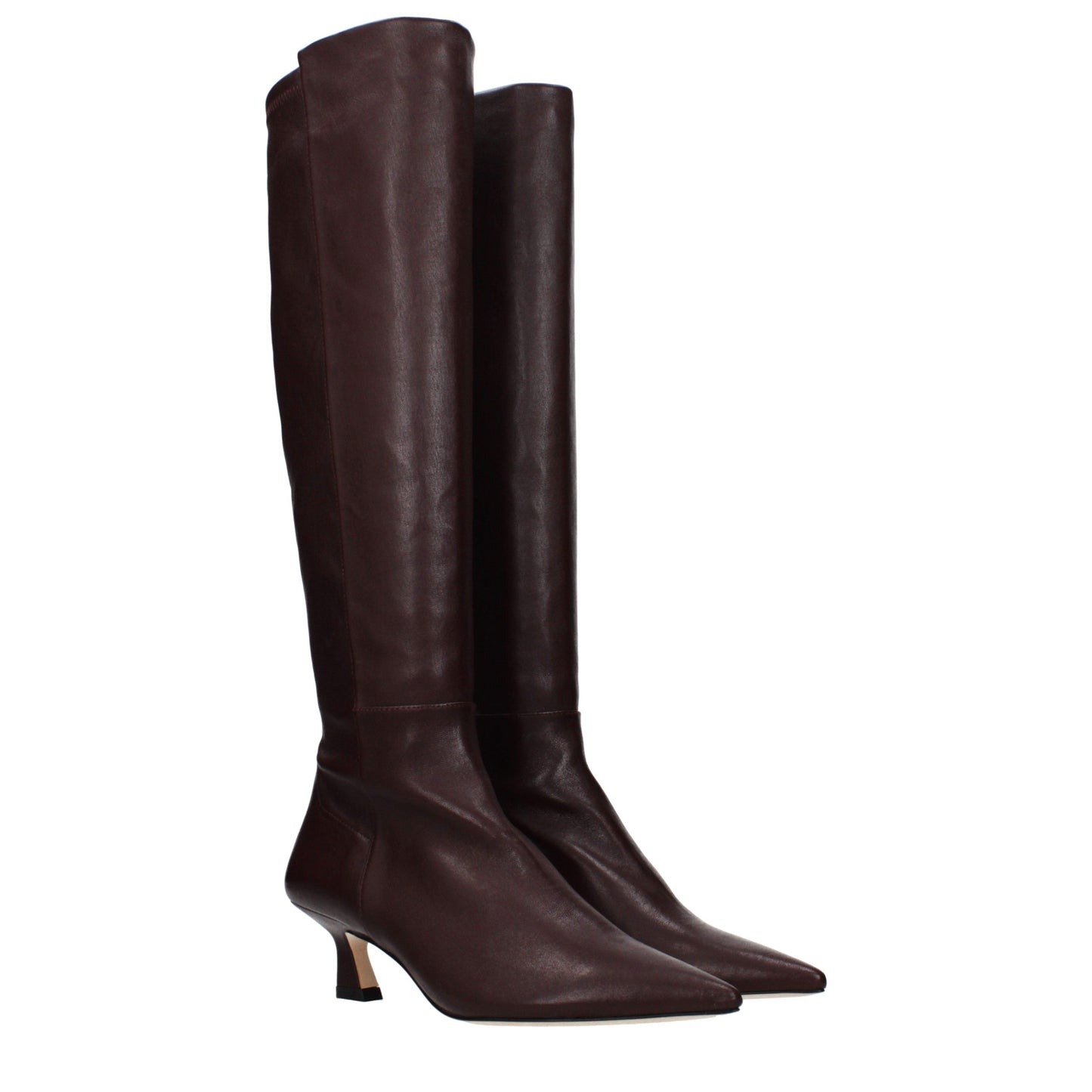 Stuart Weitzman Red Leather High Heel Boots