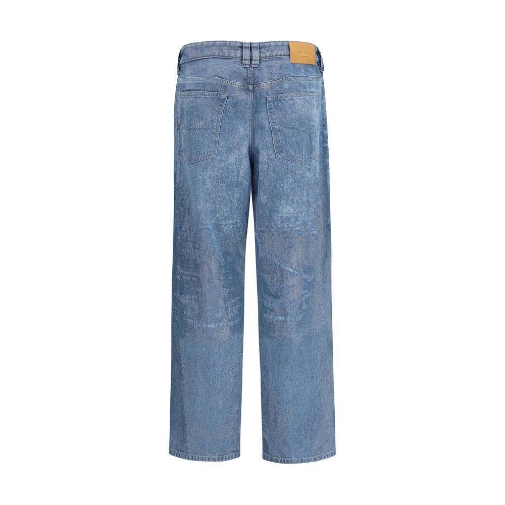 Diesel Blue Cotton Straight-Leg Jeans